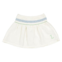L by Ladida White Smocked Skirt