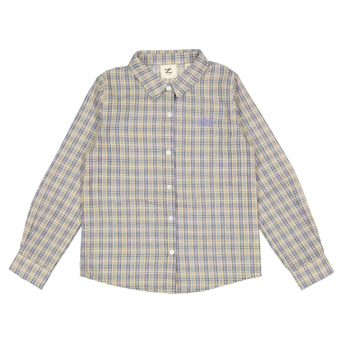 L by Ladida Navy Plaid Long Sleeve Shirt