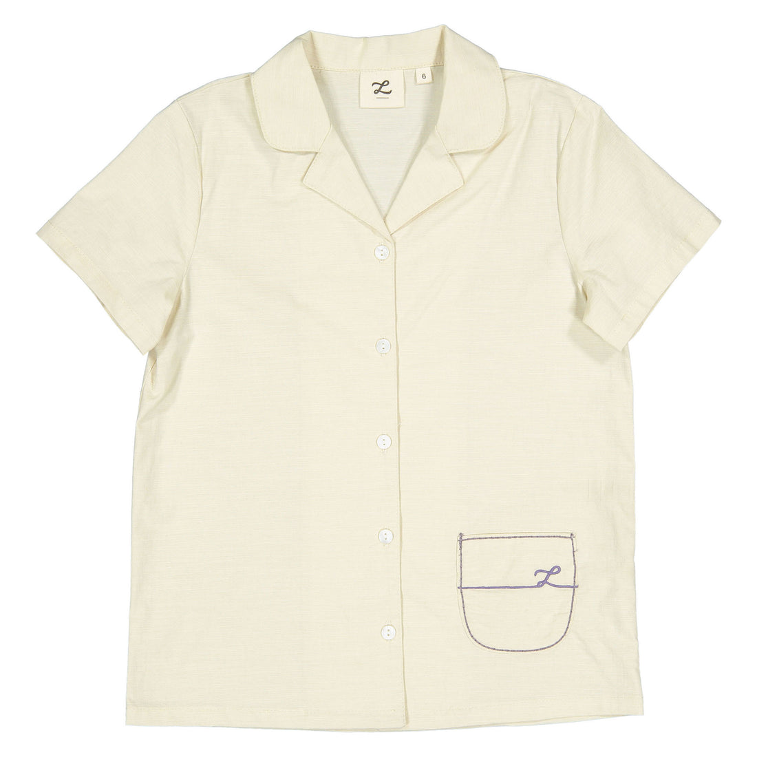 L by Ladida Cream Stiched Grandpa Shirt