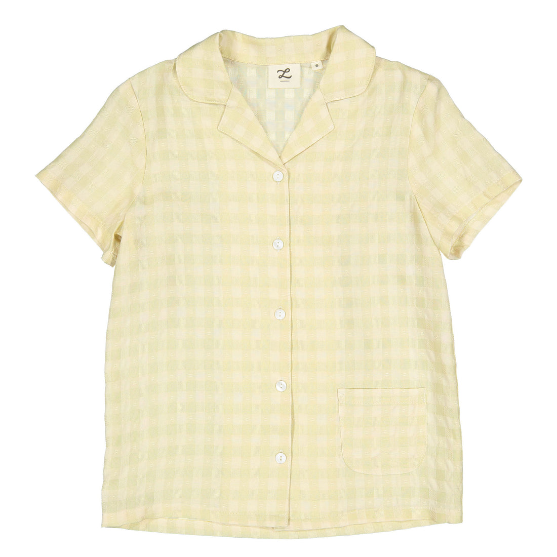 L by Ladida Yellow Check Grandpa Shirt