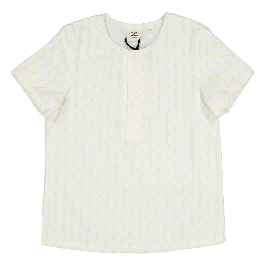 L by Ladida White/Yellow Grid Logo Tunic