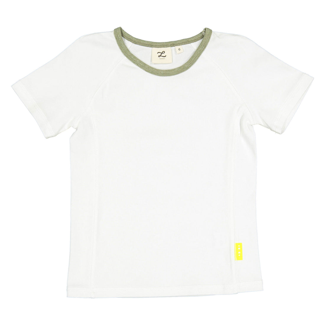 L by Ladida White/ OliveTrim Tee