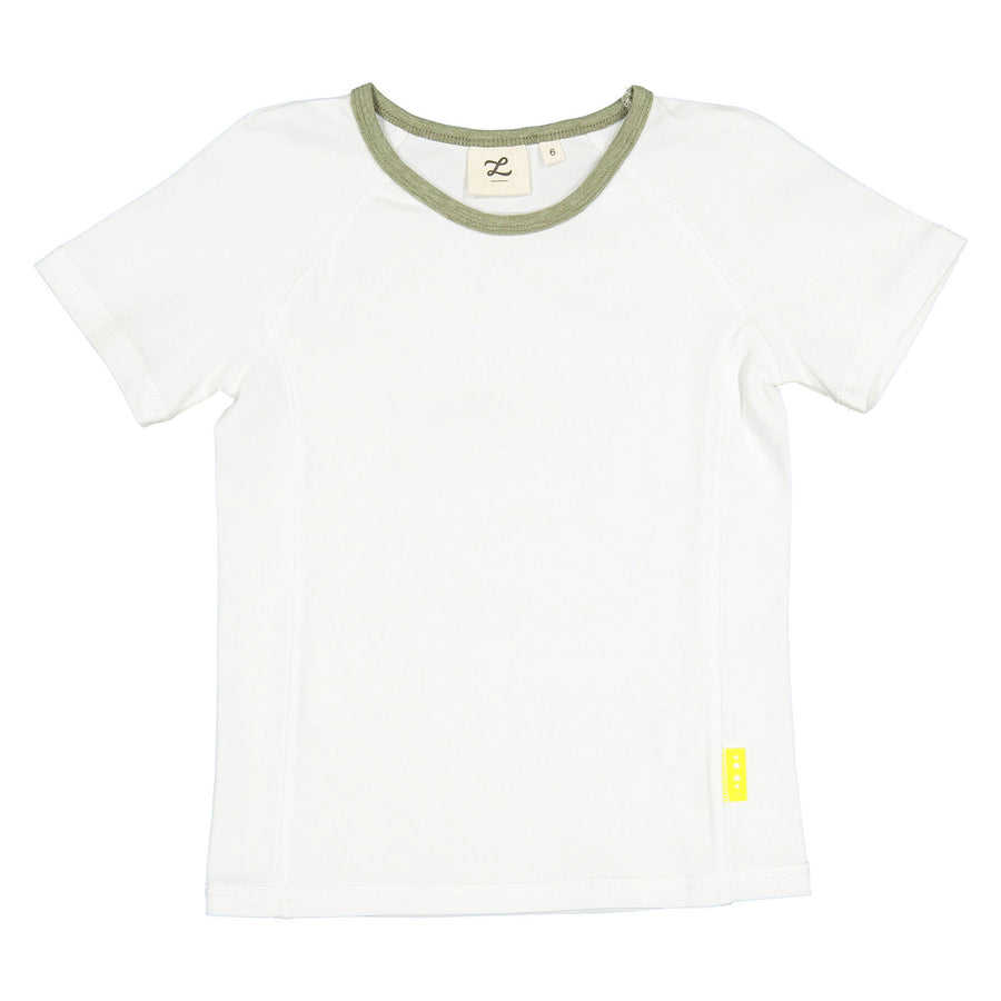 L by Ladida White/ OliveTrim Tee