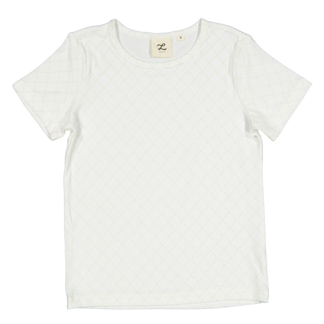 L by Ladida White Logo Grid Short Sleeve Tee
