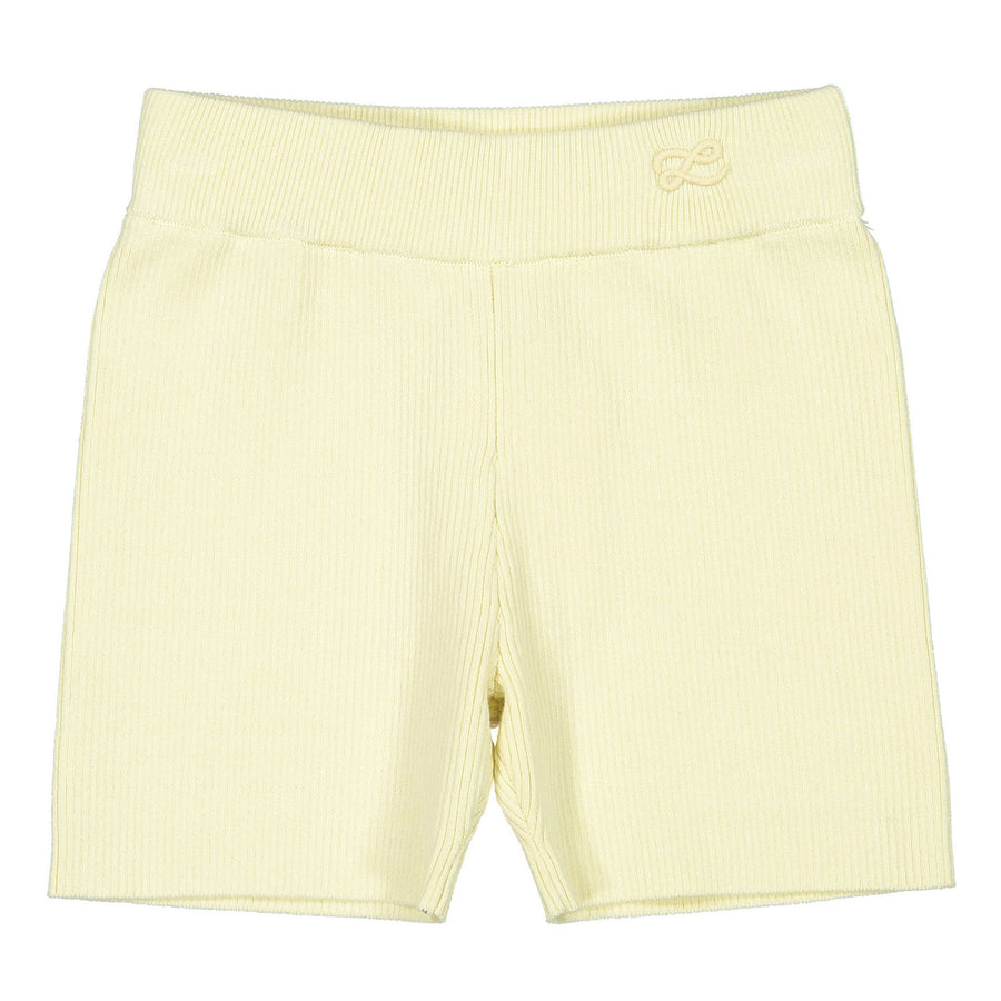 L by Ladida Yellow Ribbed Knit Shorts