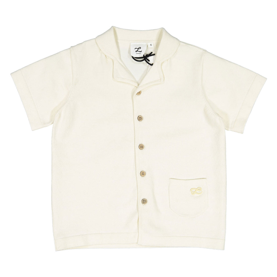 L by Ladida White Knit Grandpa Shirt