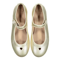 Papanatas Gold Heart Detail Mary Janes