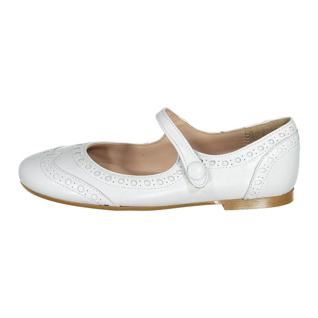 Papanatas White Wing Tip Mary Janes