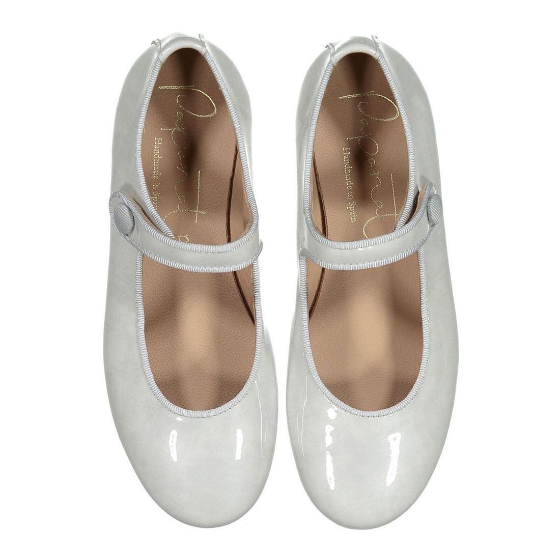 Papanatas Smoke Patent Leather Button Mary Janes