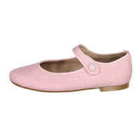 Papanatas Pink Tweed Button Mary Janes