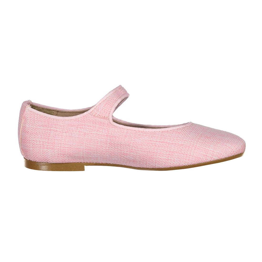 Papanatas Pink Tweed Button Mary Janes