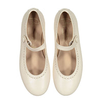 Papanatas Cream Eyelet Mary Janes