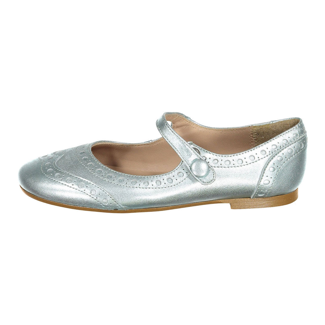 Papanatas Metallic Wing Tip Mary Janes