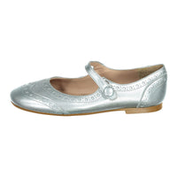 Papanatas Metallic Wing Tip Mary Janes