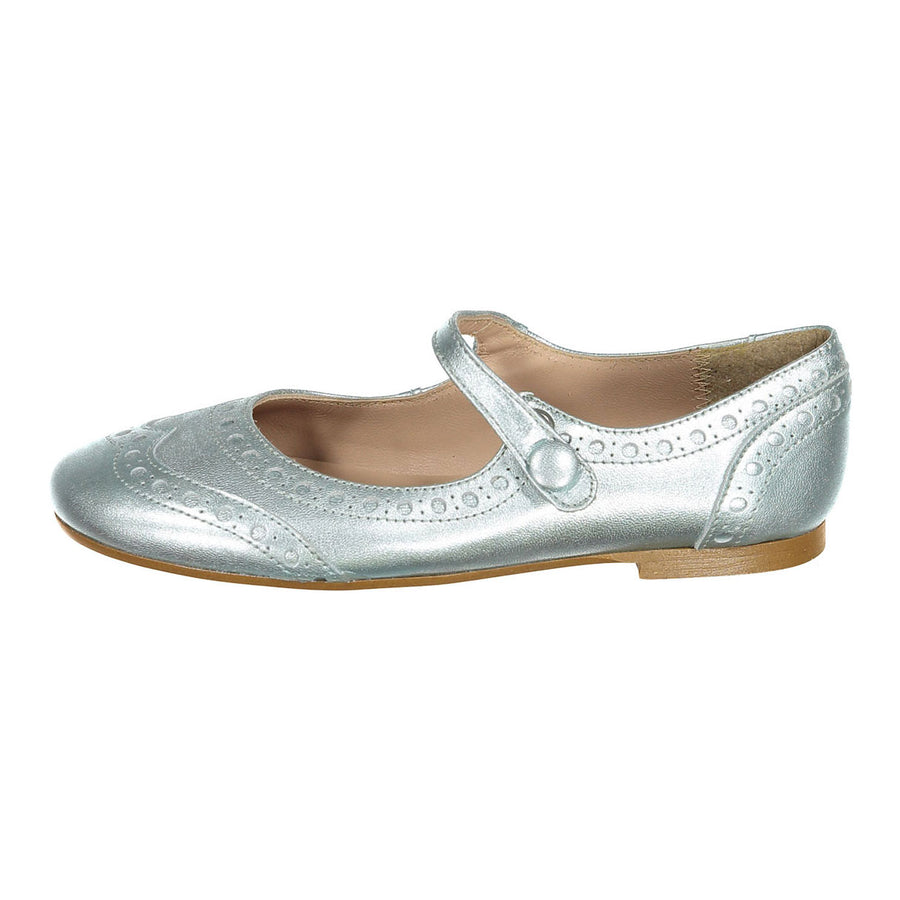 Papanatas Metallic Wing Tip Mary Janes