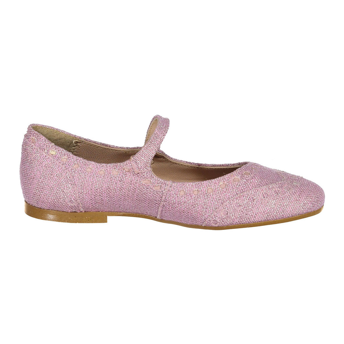 Papanatas Pink Tweed Wing Tip Mary Janes
