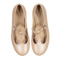 Papanatas Beige T-Strap Flat