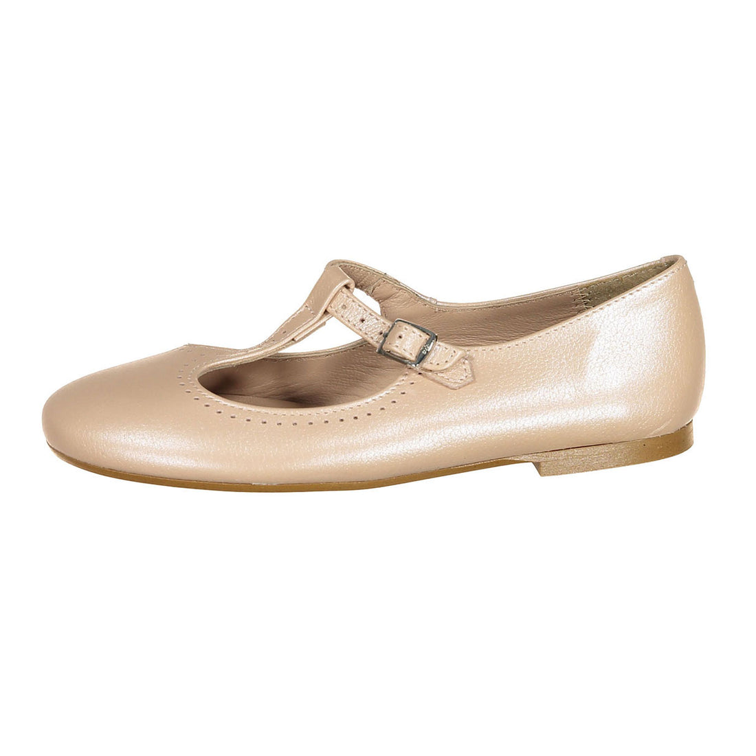 Papanatas Beige T-Strap Flat