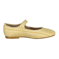 Papanatas Lemon Woven Button Mary Janes