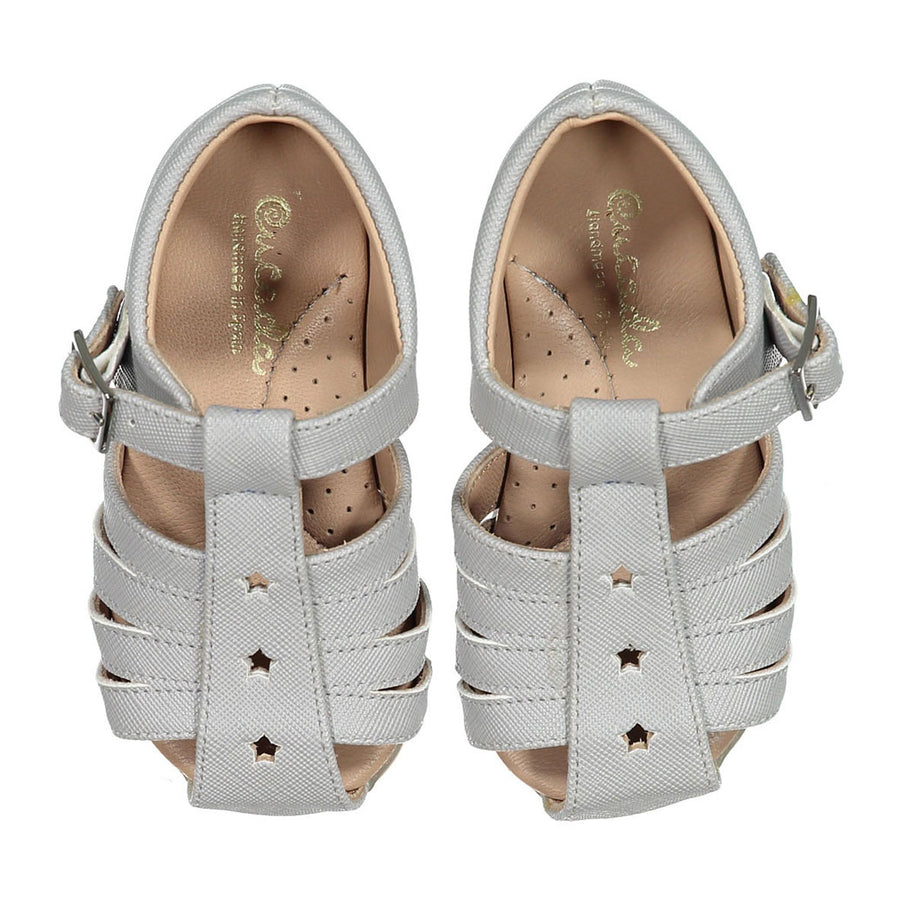 Papanatas Grey Caged Star Detailed Baby Sandals