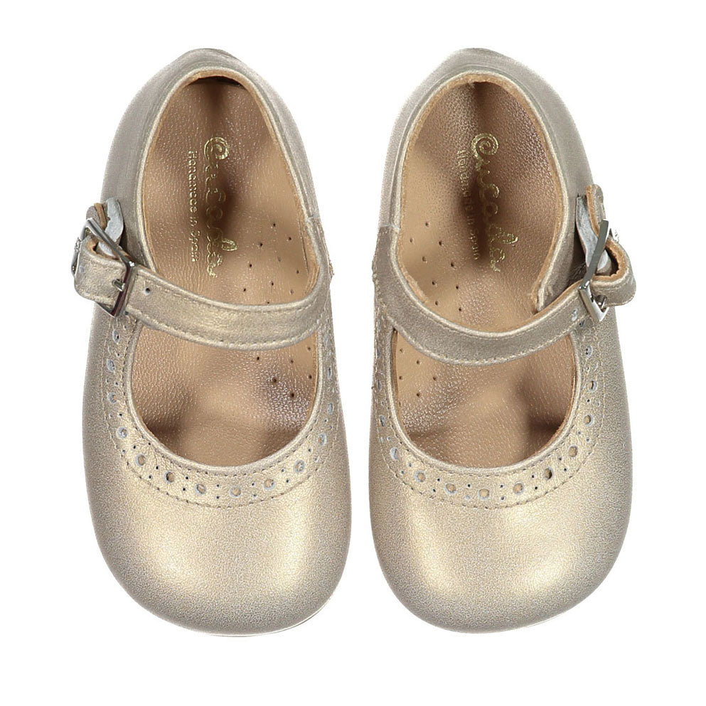 Papanatas Gold Baby Mary Janes