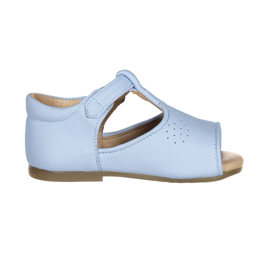 Papanatas Blue Leather Designed Open Toe Baby Sandals