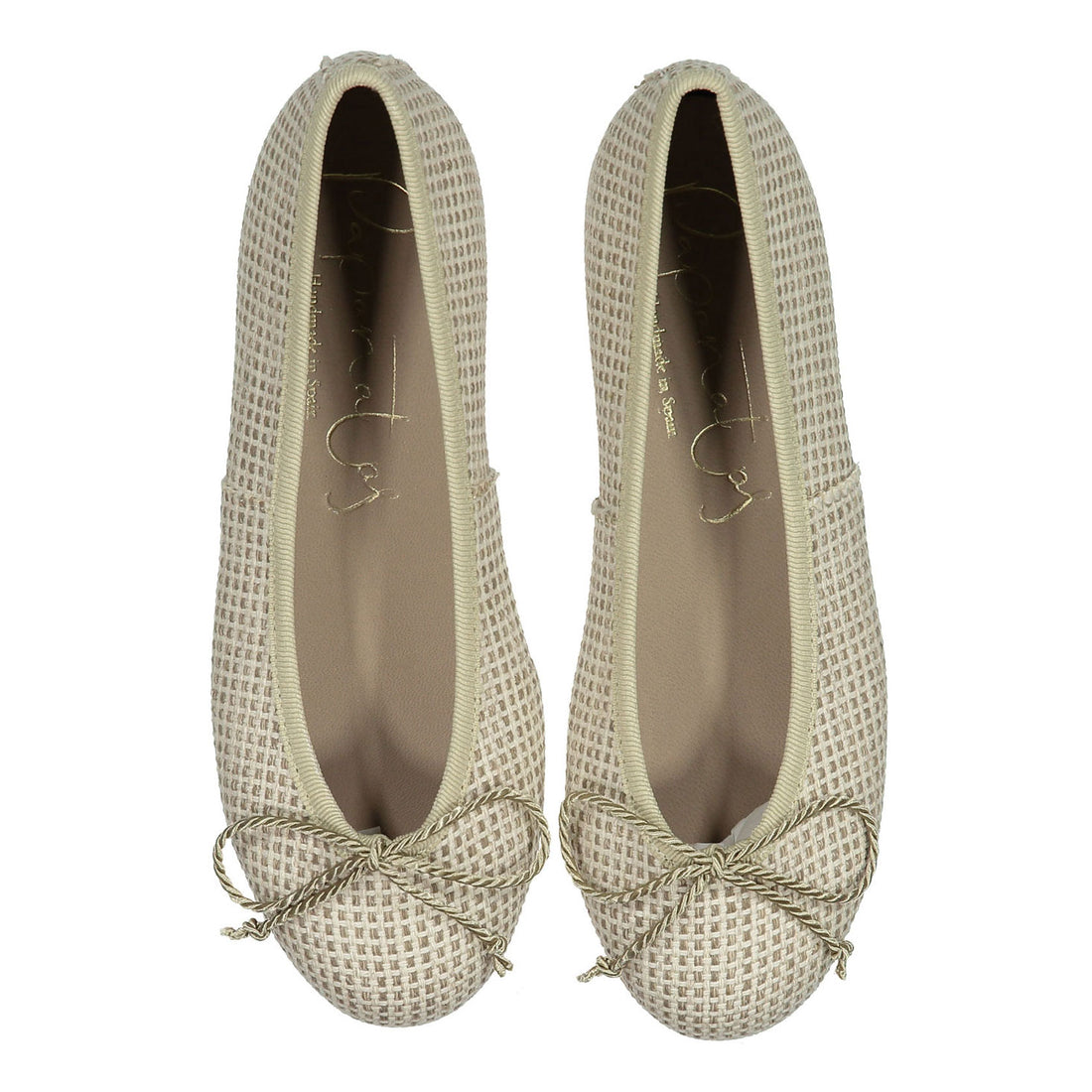 Papanatas Beige Tweed Ballet Flat