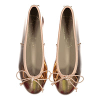 Papanatas Salmon Metallic Ballet Flat