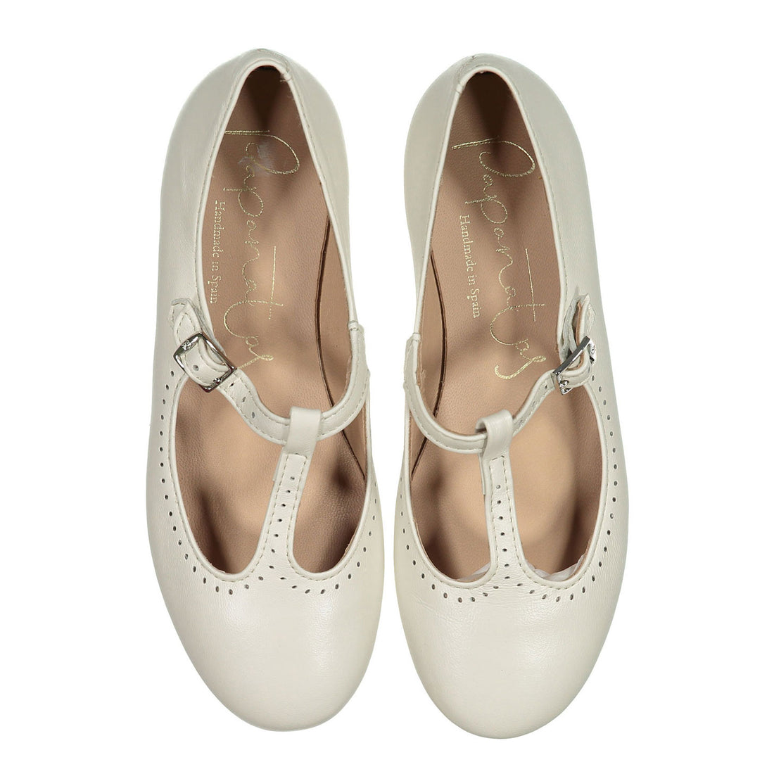 Papanatas Cream T-Strap Flat
