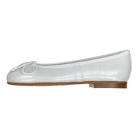 Papanatas White Metallic Leather Ballet Flat