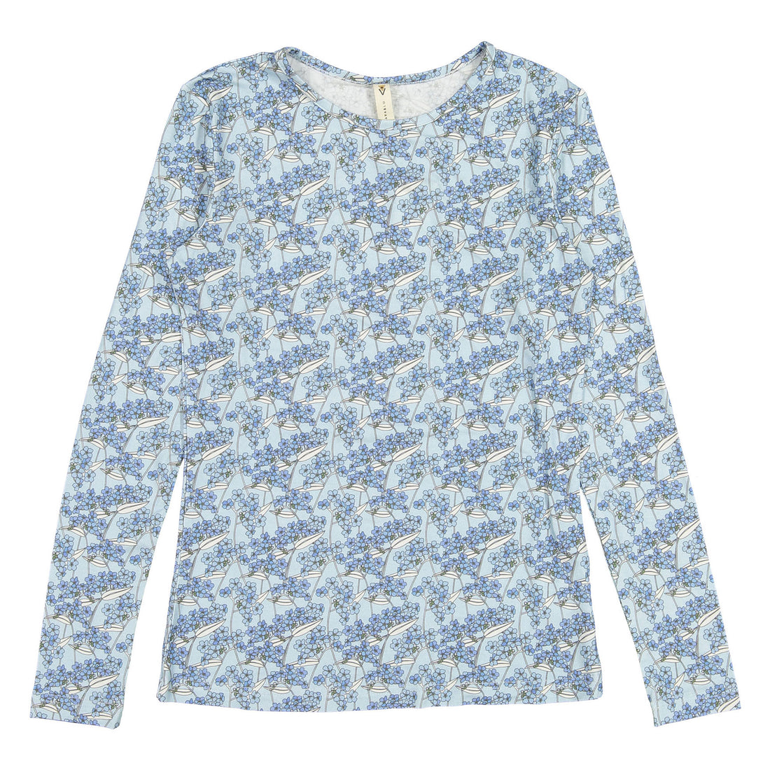 Ava and Lu Light Blue Floral Tee