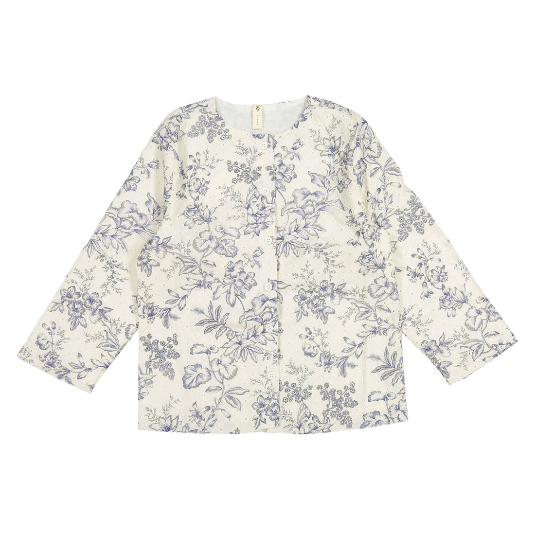 Ava and Lu Off White Eyelet Floral Blouse