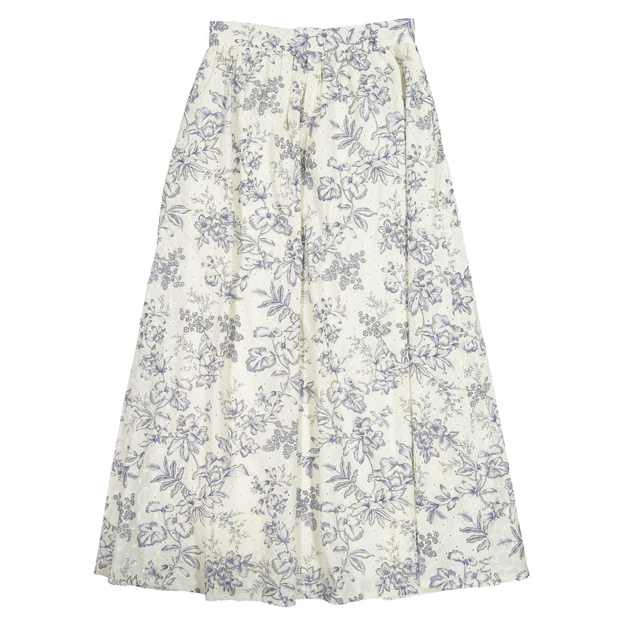Ava and Lu Off White Eyelet Floral Skirt