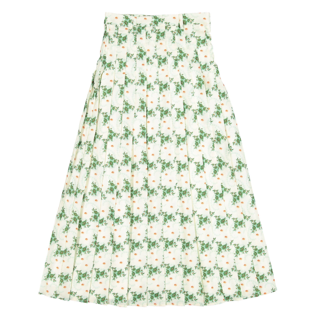 Ava and Lu Green Floral  Pleated Skirt