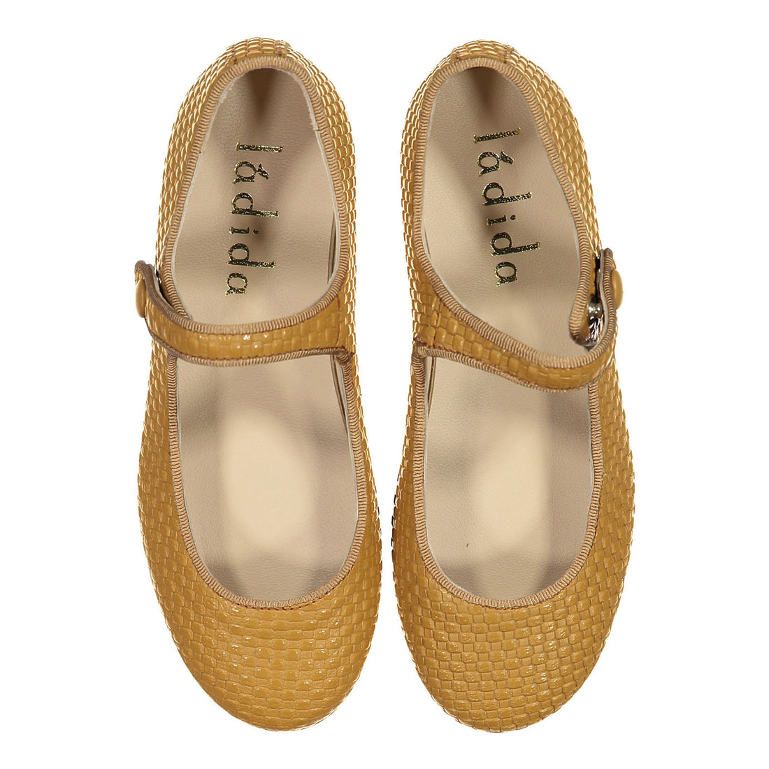 Ladida Shoes Brown Woven Leather Mary Janes