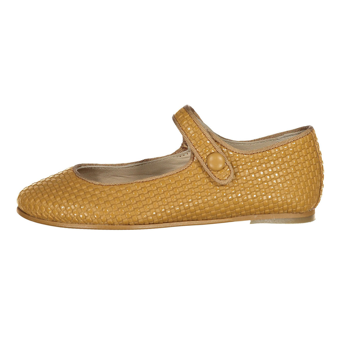 Ladida Shoes Brown Woven Leather Mary Janes