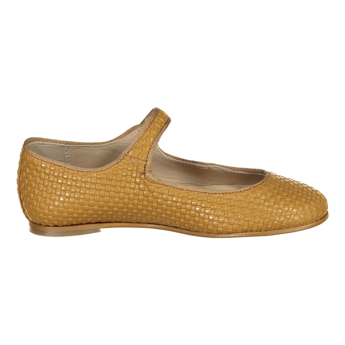 Ladida Shoes Brown Woven Leather Mary Janes