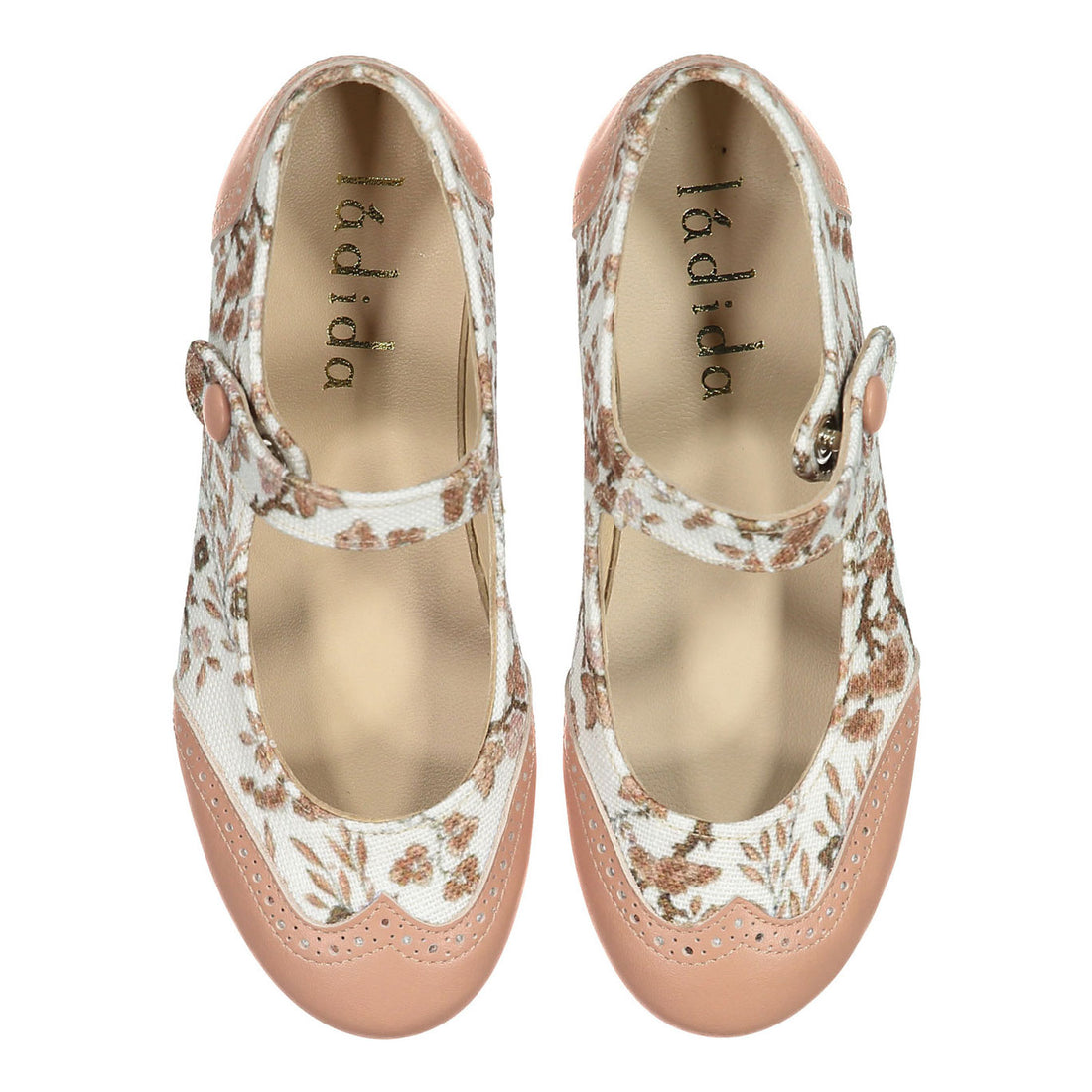 Ladida Shoes Floral Two Toned  Mary Janes