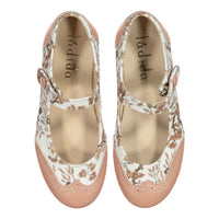 Ladida Shoes Floral Two Toned  Mary Janes
