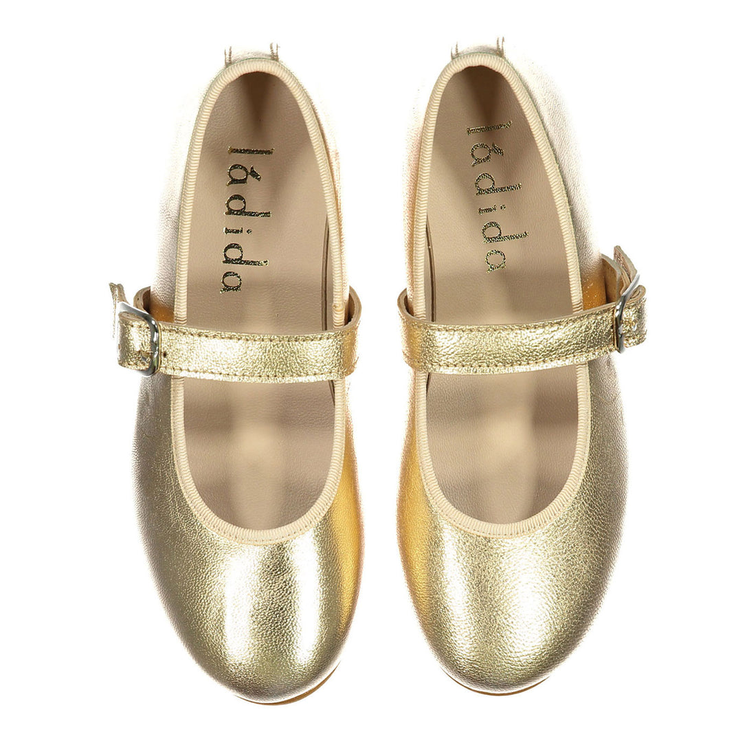 Ladida Shoes Gold  Buckle Flats