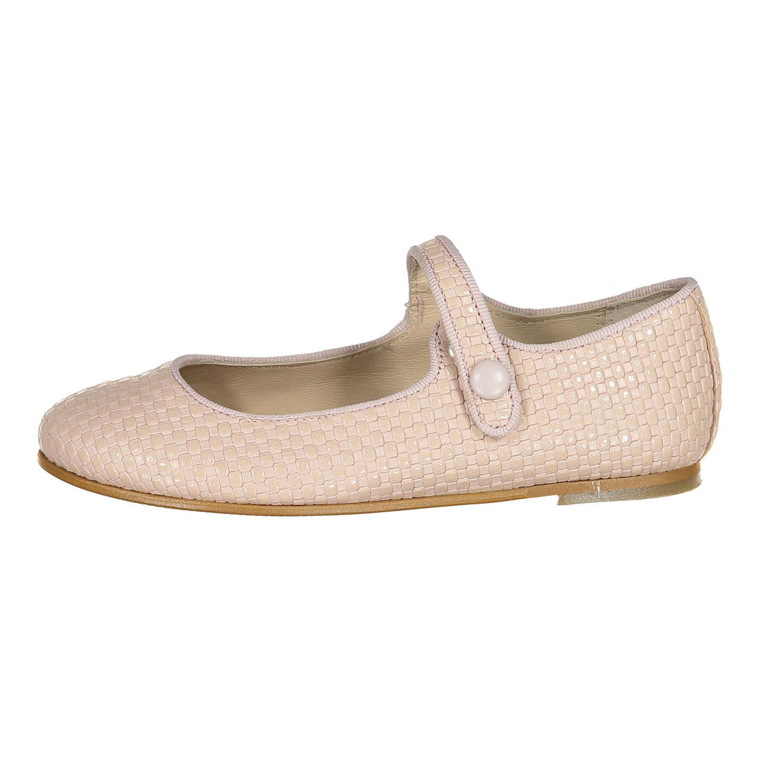 Ladida Shoes Nude Woven Leather Mary Janes