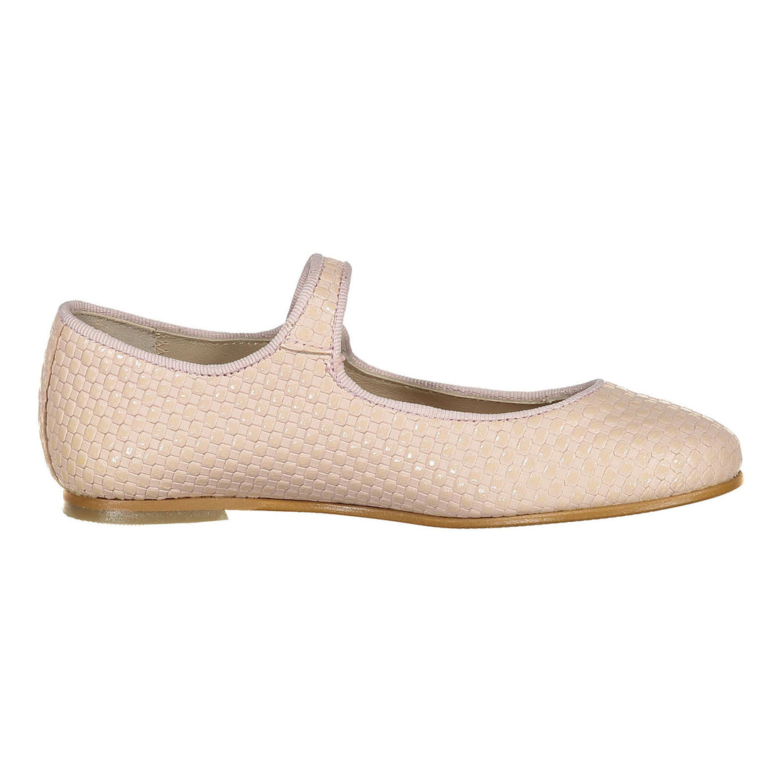 Ladida Shoes Nude Woven Leather Mary Janes