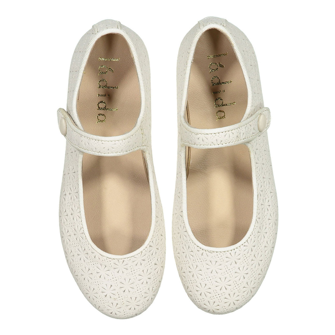 Ladida Shoes Cream Eyelet Mary Janes