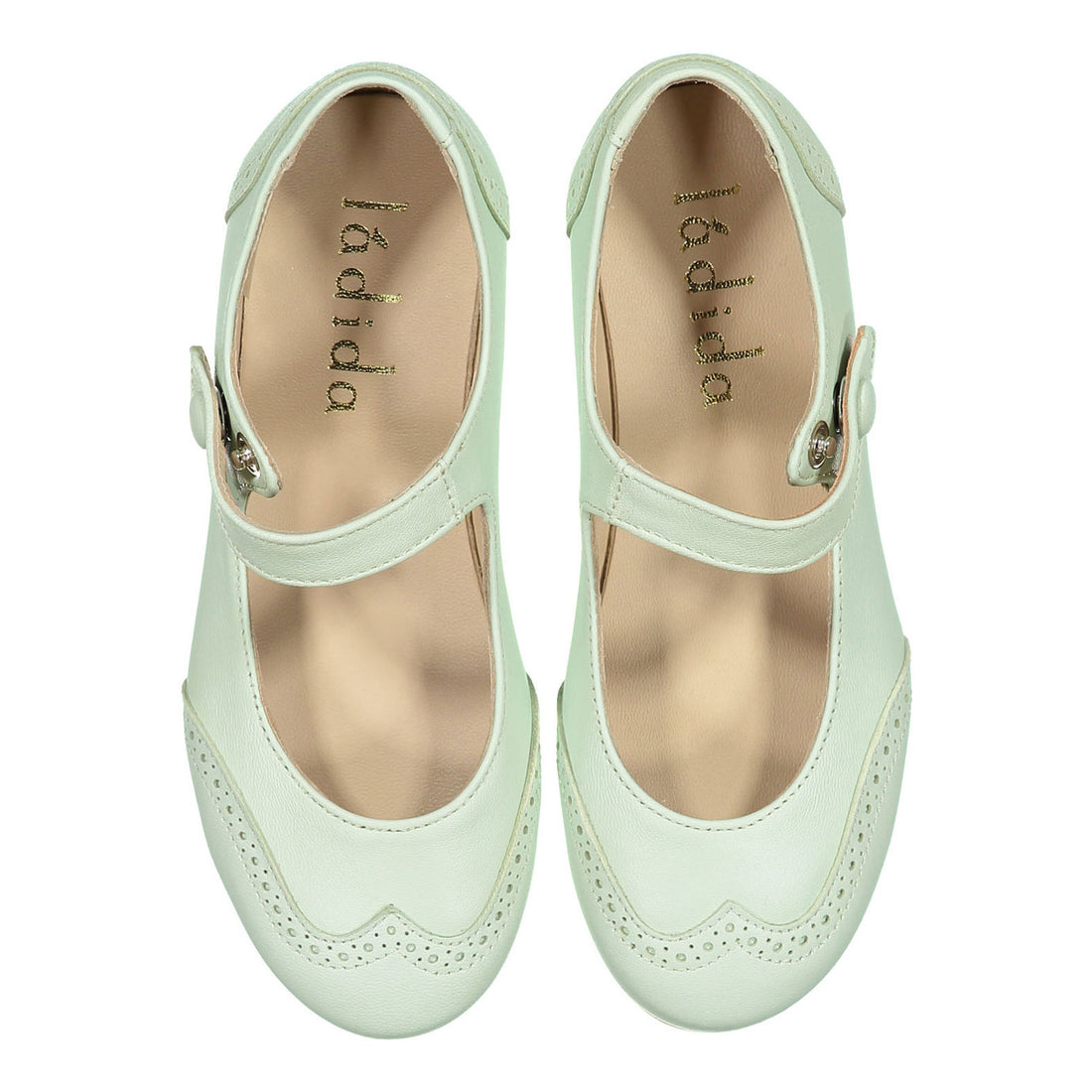 Ladida Shoes Mint Wingtip Mary Janes
