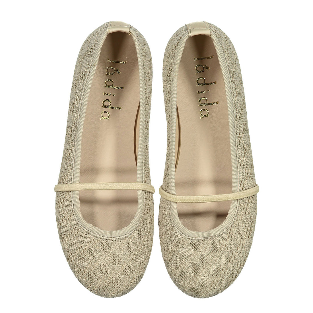 Ladida Shoes Beige Mesh Strap Flats