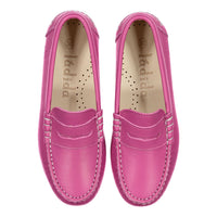 Ladida Shoes Magenta Leather Loafers