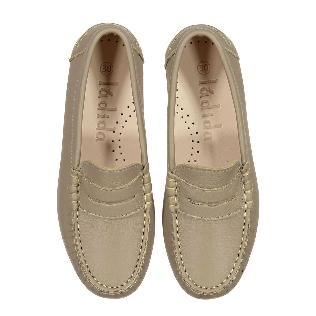Ladida Shoes Taupe Leather Loafers
