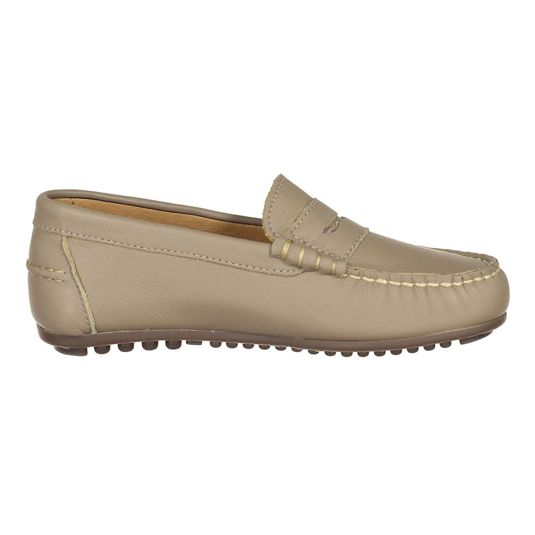 Ladida Shoes Taupe Leather Loafers