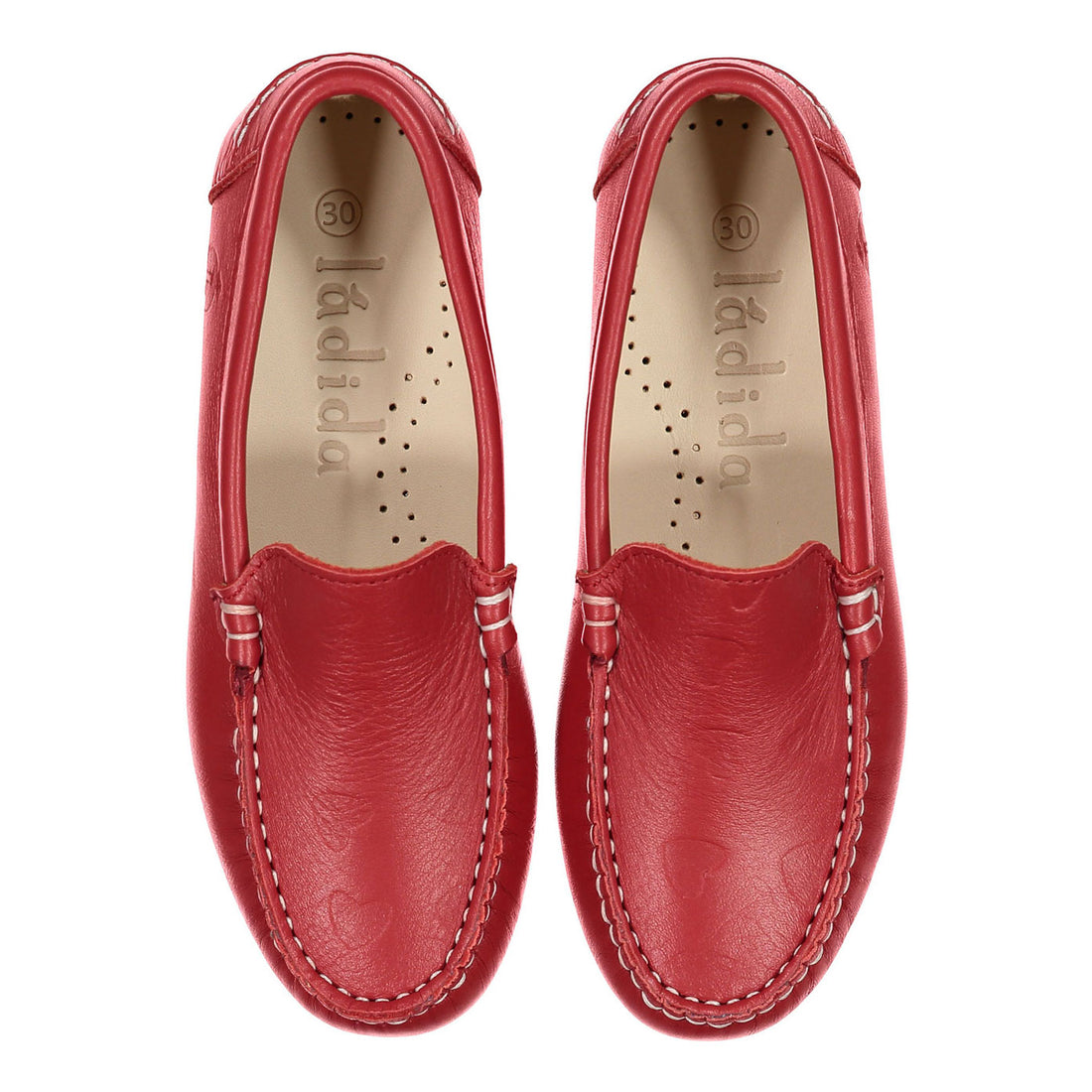 Ladida Shoes Red Heart Embossed  Loafer