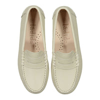 Ladida Shoes Ecru Leather Loafers